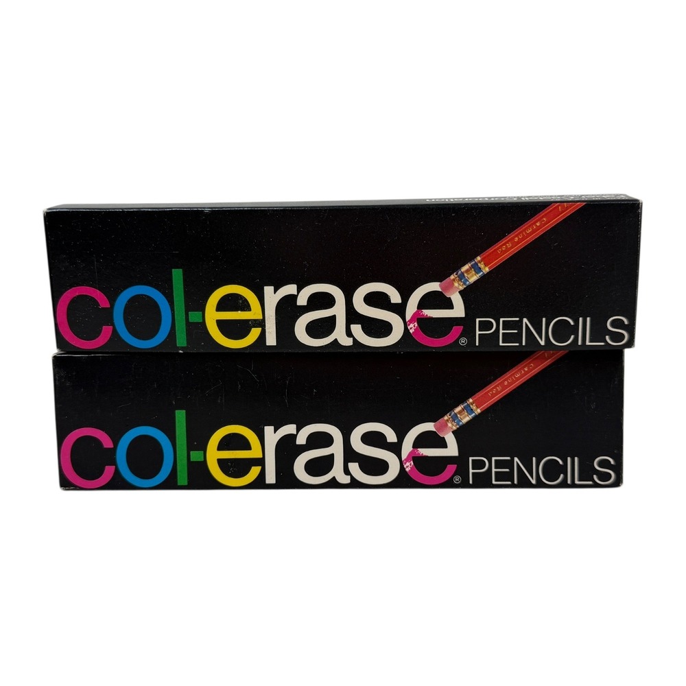 Faber-Castell Col-Erase Pencils 2 Dozen 1 Yellow 1 Blue 1279 1276 Made in USA